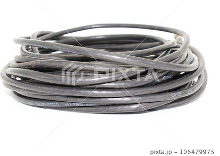 Noida , Utter pardesh , India - May 28 2022 , A picture of Dish tv cable on white background with selective focus Noida , Utter pardesh , India - May 28 2022 , A picture of Dish tv cable on white background with selective focus 106479975
