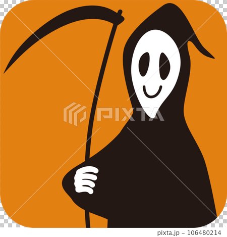 Square icon Halloween grim reaper Square icon Halloween grim reaper 106480214