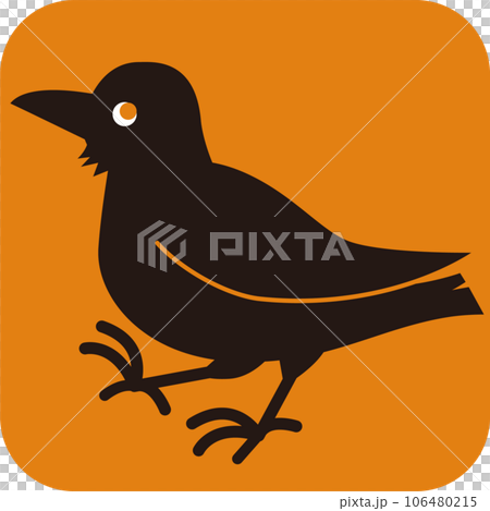 Square icon Halloween crow Square icon Halloween crow 106480215