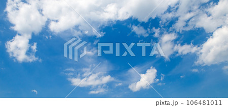 Blue sky and clouds. Wide photo. 106481011