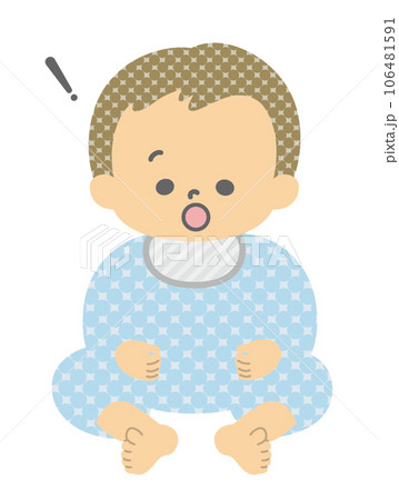 表情：驚く赤ちゃん 全身 単品 106481591
