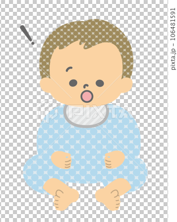 Facial expression: Surprised baby, whole body, single item 106481591