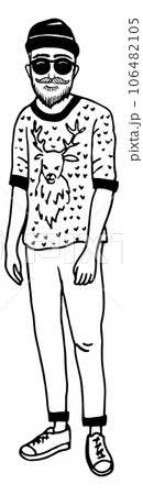 Urban street style sketch. Modern guy fashion 106482105