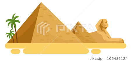 Egyptian ancient tomb icon. Cartoon historical pyramid 106482124