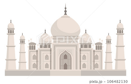 Indian famous temple icon. Historical cartoon building Indian famous temple icon. Historical cartoon building 106482130
