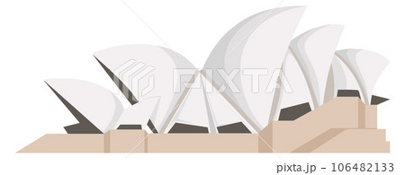 Sydney opera building. Australian landmark cartoon icon 106482133