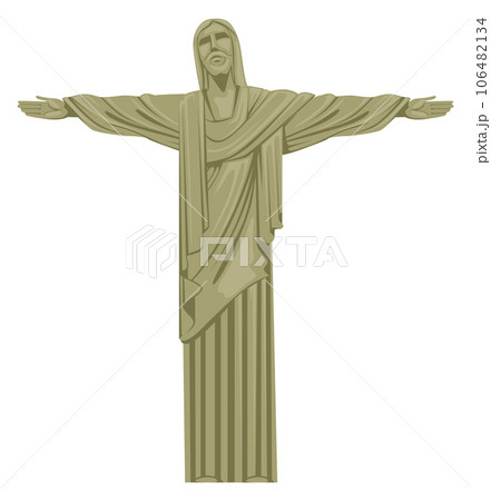 Jesus Christ statue. Brazilian travel landmark cartoon icon 106482134
