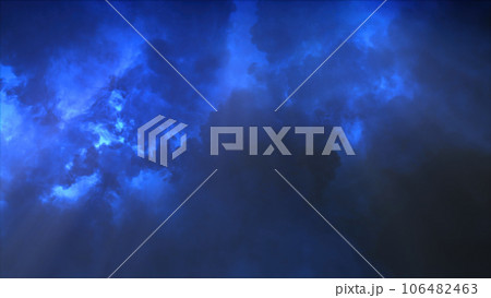 3D rendering of thunderclouds with bright lightning flashes 106482463
