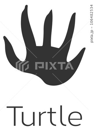 Turtle footprint icon. Exotic animal black logo Turtle footprint icon. Exotic animal black logo 106482534