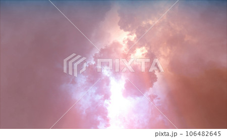 3D rendering of thunderclouds with bright lightning flashes 106482645