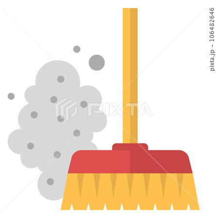 Dust sweeping brush. Floor cleaning color icon Dust sweeping brush. Floor cleaning color icon 106482646