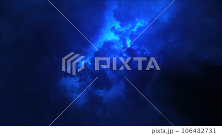 3D rendering of thunderclouds with bright lightning flashes 3D rendering of thunderclouds with bright lightning flashes 106482731