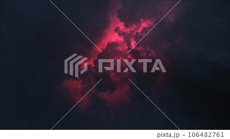 3D rendering of thunderclouds with bright lightning flashes 3D rendering of thunderclouds with bright lightning flashes 106482761