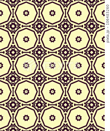 Beautiful geometric Seamless pattern design for decorating, wallpaper background illustration with cream and beige colored background 106483260