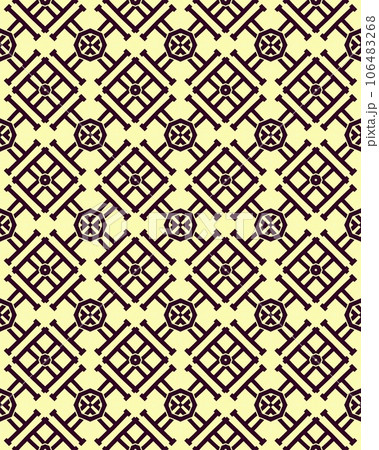Beautiful geometric Seamless pattern design for decorating, wallpaper background illustration with cream and beige colored background 106483268