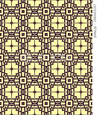 Beautiful geometric Seamless pattern design for decorating, wallpaper background illustration with cream and beige colored background 106483287