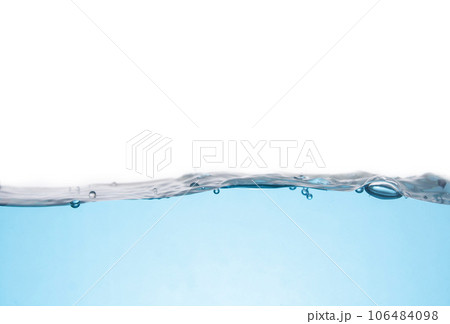 Clean light blue water wave isolated on white background Clean light blue water wave isolated on white background 106484098
