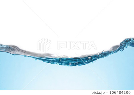 Clean light blue water wave isolated on white background 106484100