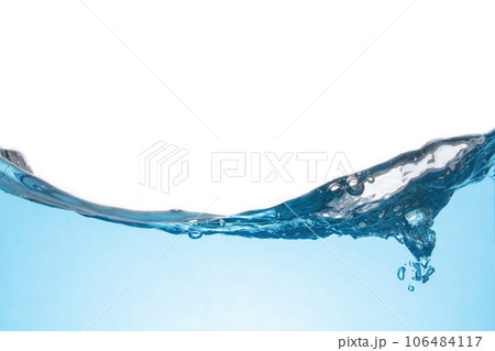 Clean light blue water wave isolated on white background 106484117
