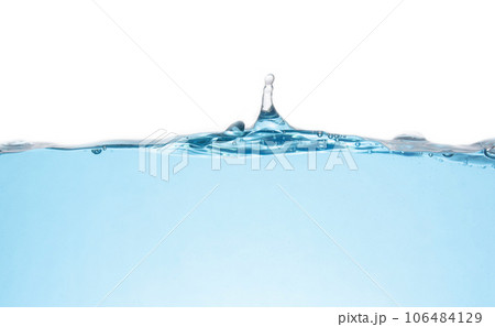 Clean light blue water wave isolated on white background Clean light blue water wave isolated on white background 106484129