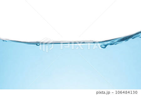 Clean light blue water wave isolated on white background 106484130