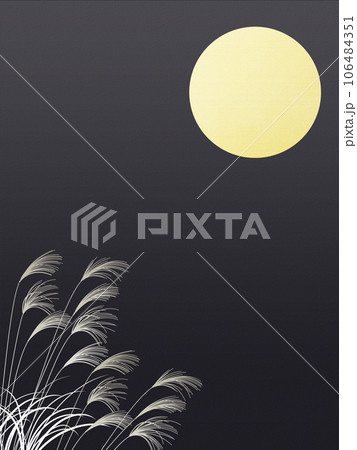 秋の夜空に輝く満月 106484351