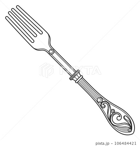 vintage fork and knife clipart
