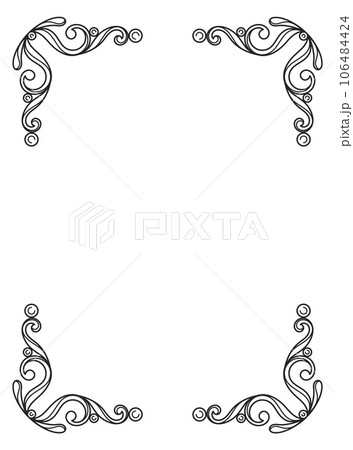 Decorative ornate corners. Elegant vintage calligraphic frame Decorative ornate corners. Elegant vintage calligraphic frame 106484424