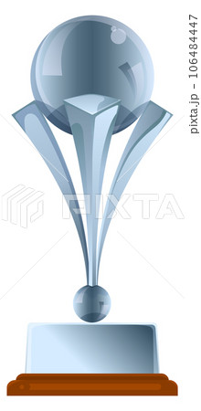 Silver cup. Cartoon trophy. Competition award template Silver cup. Cartoon trophy. Competition award template 106484447