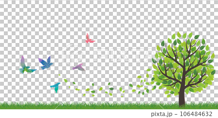 新緑の中、飛び立つ鳥 新緑の中、飛び立つ鳥 106484632