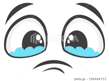 Eyes full of tears. Sad face expression. Crying emoji Eyes full of tears. Sad face expression. Crying emoji 106484731