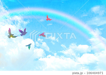 虹の架かった青空 106484971