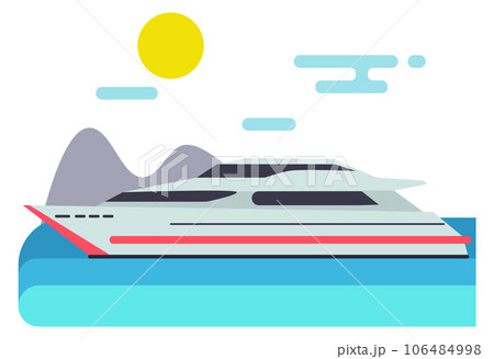 Yacht in sea color icon. Ocean cruise vacation 106484998