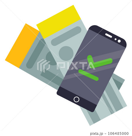Travel tickets online check-in color icon. Travel app 106485000