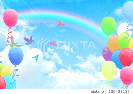 空に舞う風船 106485152