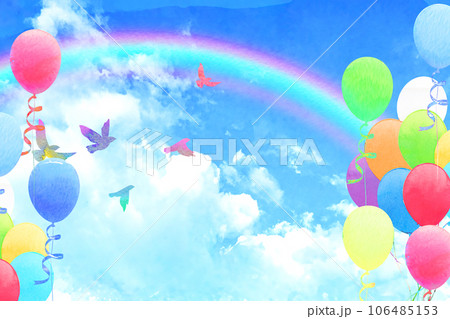 空に舞う風船 106485153