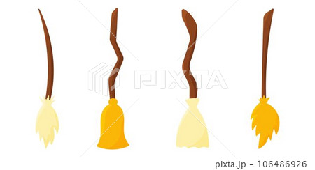 broom halloween fly magic colored elements set broom halloween fly magic colored elements set 106486926