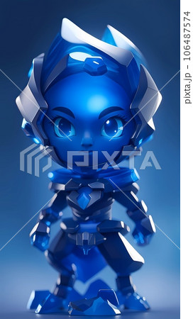 Blue sapphire 3d cartoon character illustration  106487574