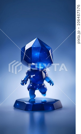 Blue sapphire 3d cartoon character illustration  106487576