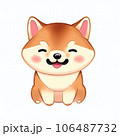 お座りして微笑む柴犬のイラスト 106487732