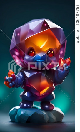 3D gemstone cartoon character illustration  106487763