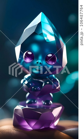 3D gemstone cartoon character illustration  106487764
