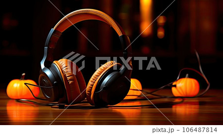 headphones on a table with pumpkins in the background and text that reads, how to keep your home safe this halloween season headphones on a table with pumpkins in the background and text that reads, how to keep your home safe this halloween season 106487814