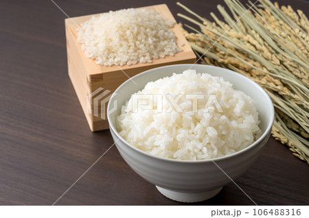 新米のイメージ。ごはん・米・稲穂。 106488316