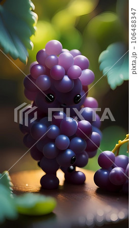 3d grape cartoon character illustration 3d grape cartoon character illustration 106488347