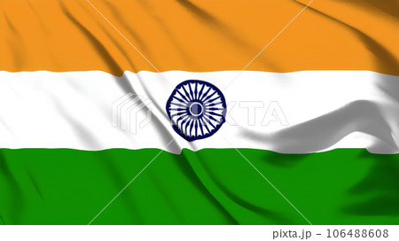 インドの国旗がはためいています。 106488608
