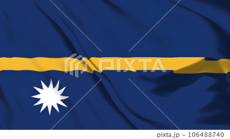 ナウルの国旗がはためいています。 106488740