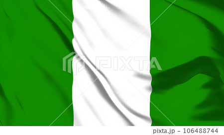 ナイジェリアの国旗がはためいています。のイラスト素材 [106488744] PIXTA