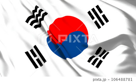 韓国の国旗がはためいています。 韓国の国旗がはためいています。 106488781