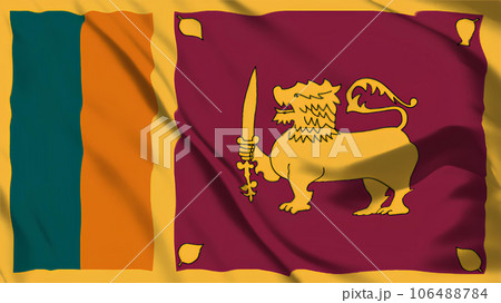 スリランカの国旗がはためいています。 106488784